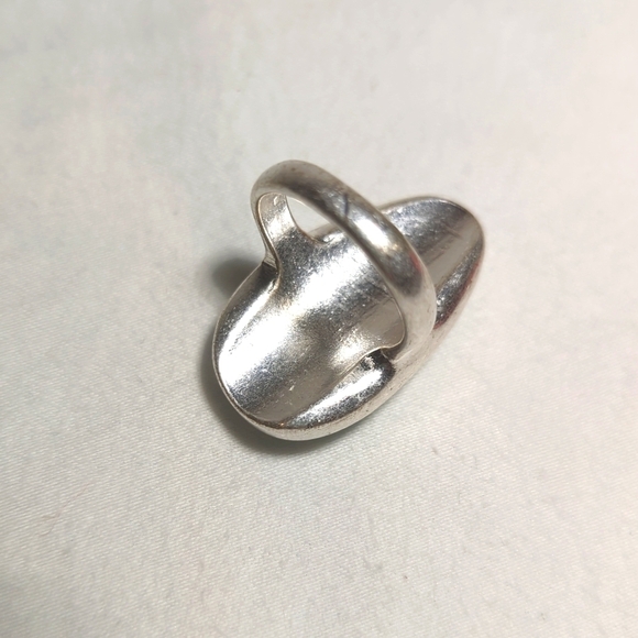 Natural Gemstone Ring Silver Band Size 8 - Picture 3 of 6